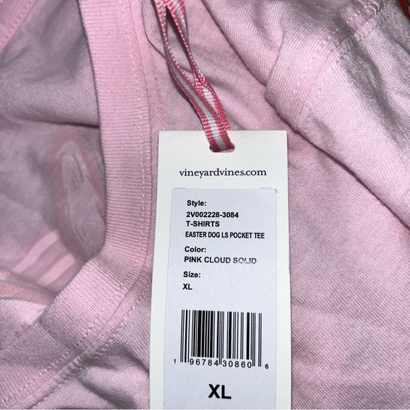 Vineyard Vines Pink Easter Dog Long Sleeve Size X-Large - Picture 8 of 12